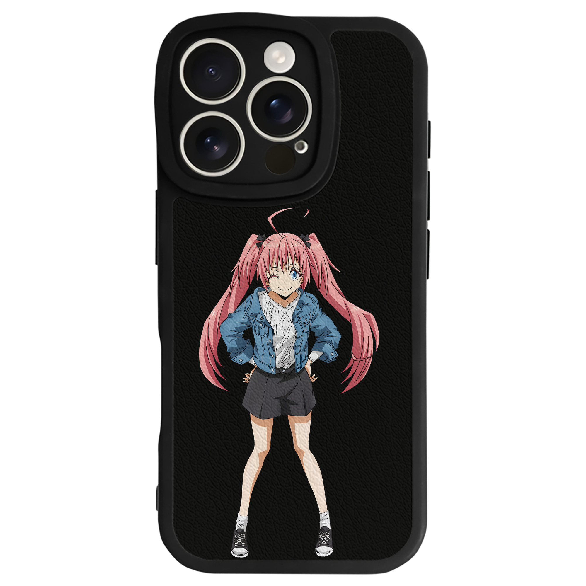 （画像用） 転スラ Regarding Reincarnated to Slime 【iPhone 16シリーズ対応】シリコンスマホケース（レザー調） 材質：シリコン